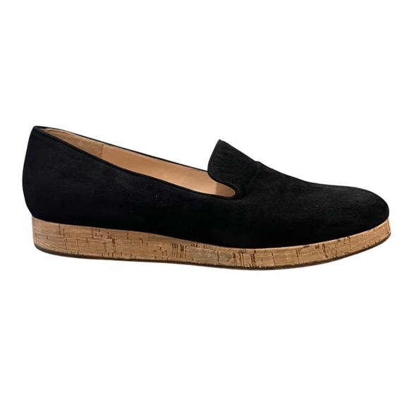 GIANVITO ROSSI Suede Cork Slip-on Black Loafers Size EU 40 - Picture 3 of 13